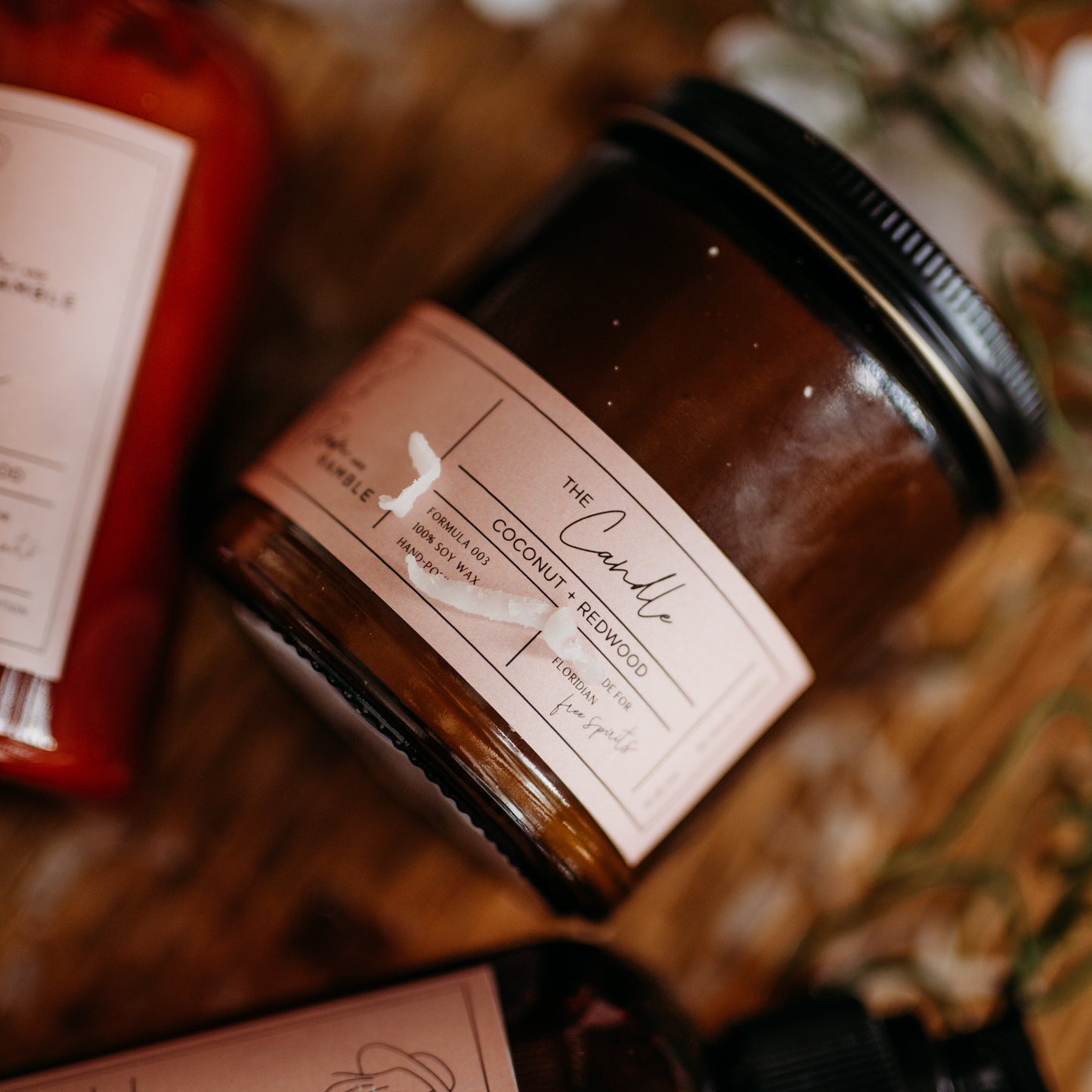 Coconut + Redwood 50HR Soy Candle – Warm, Woody, and Refreshing