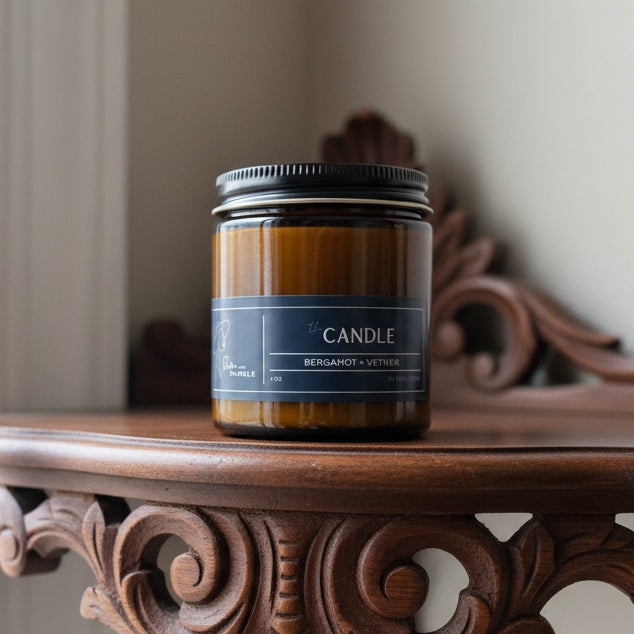 Bergamot + Vetiver 20 Hr Candle – Fresh, Crisp, and Grounding