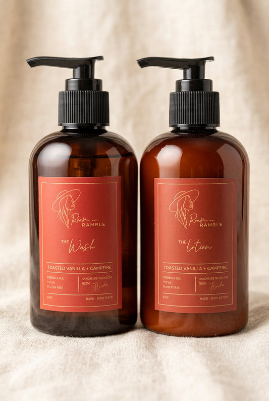 Toasted Vanilla + Campfire Body Care Duo