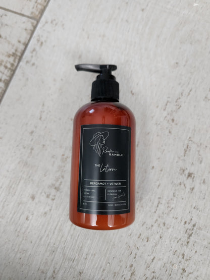 Bergamot + Vetiver Organic Hand & Body Lotion 8 oz
