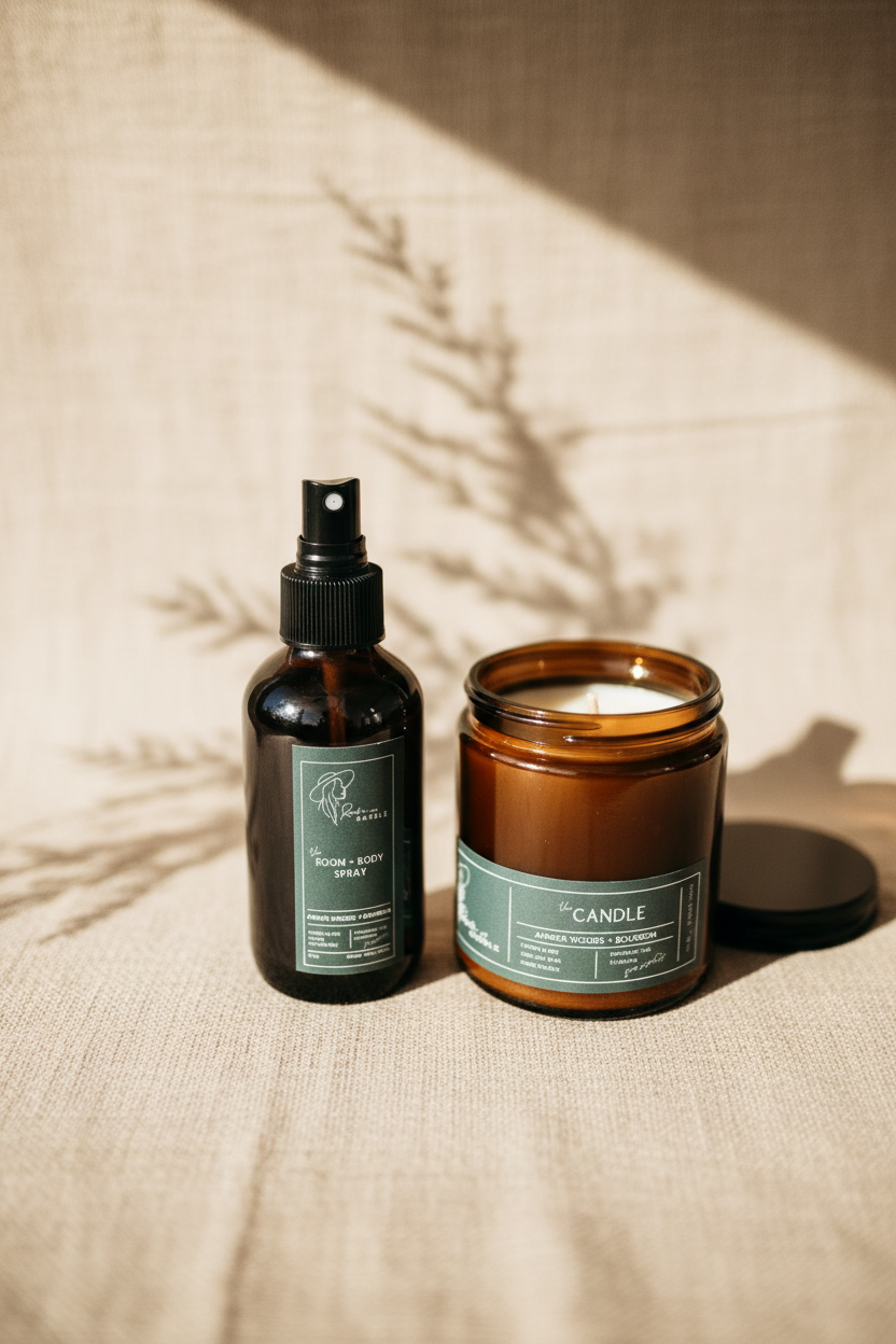 Amber Woods + Bourbon Home Fragrance Duo