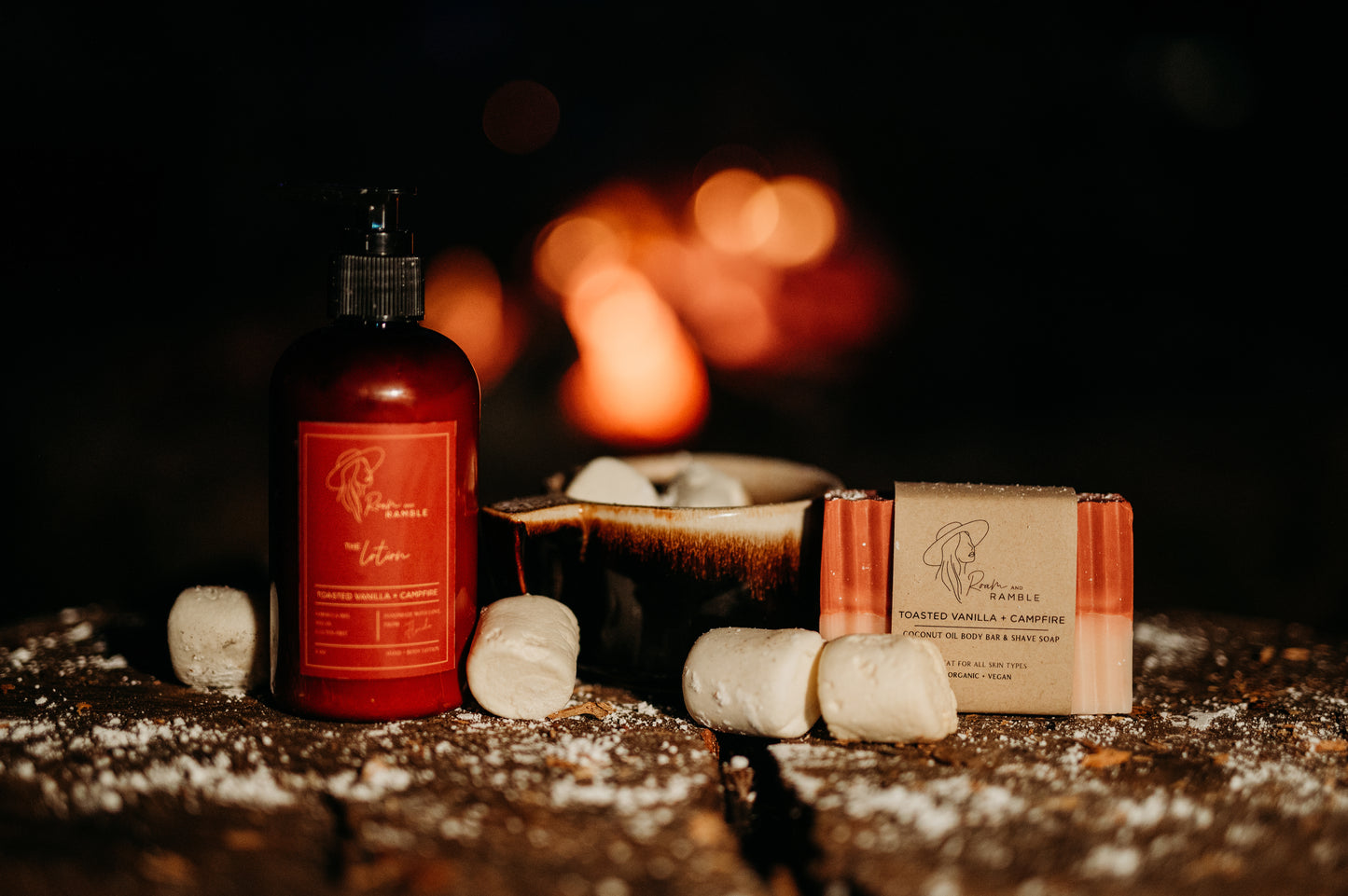 Toasted Vanilla + Campfire Organic Hand & Body Lotion 8 oz