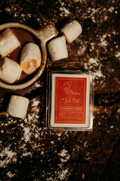 Toasted Vanilla + Campfire Wax Melt – Cozy Smoky Sweet Home Fragrance