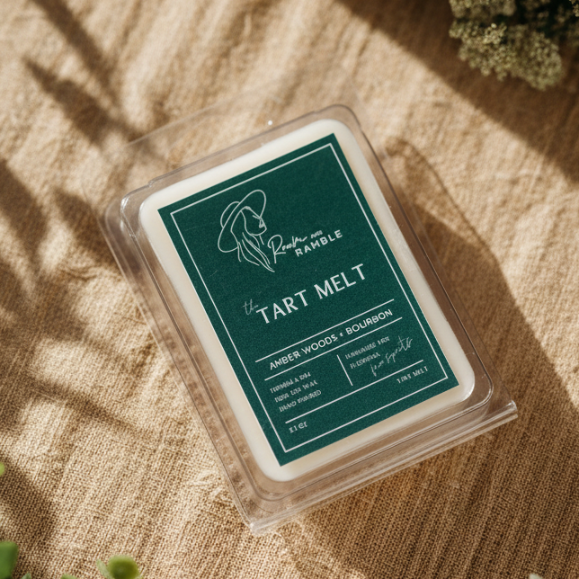 Amber Woods + Bourbon Wax Melt – Warm Smoky Wood Home Fragrance
