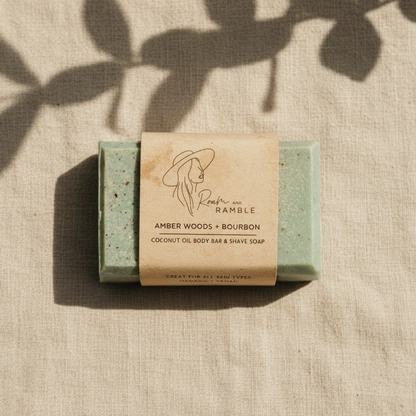 Amber Woods + Bourbon Guest Soap – Warm Wood Travel Soap
