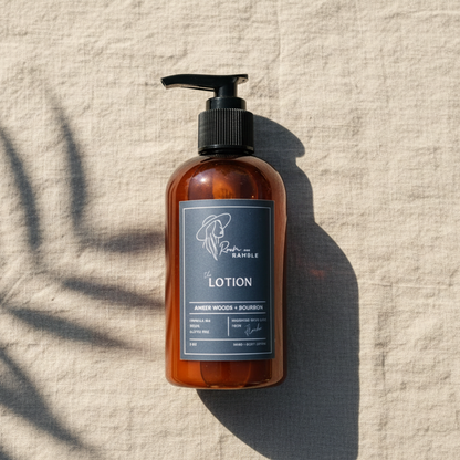 Amber Woods+ Bourbon Organic Hand & Body Lotion 8 oz