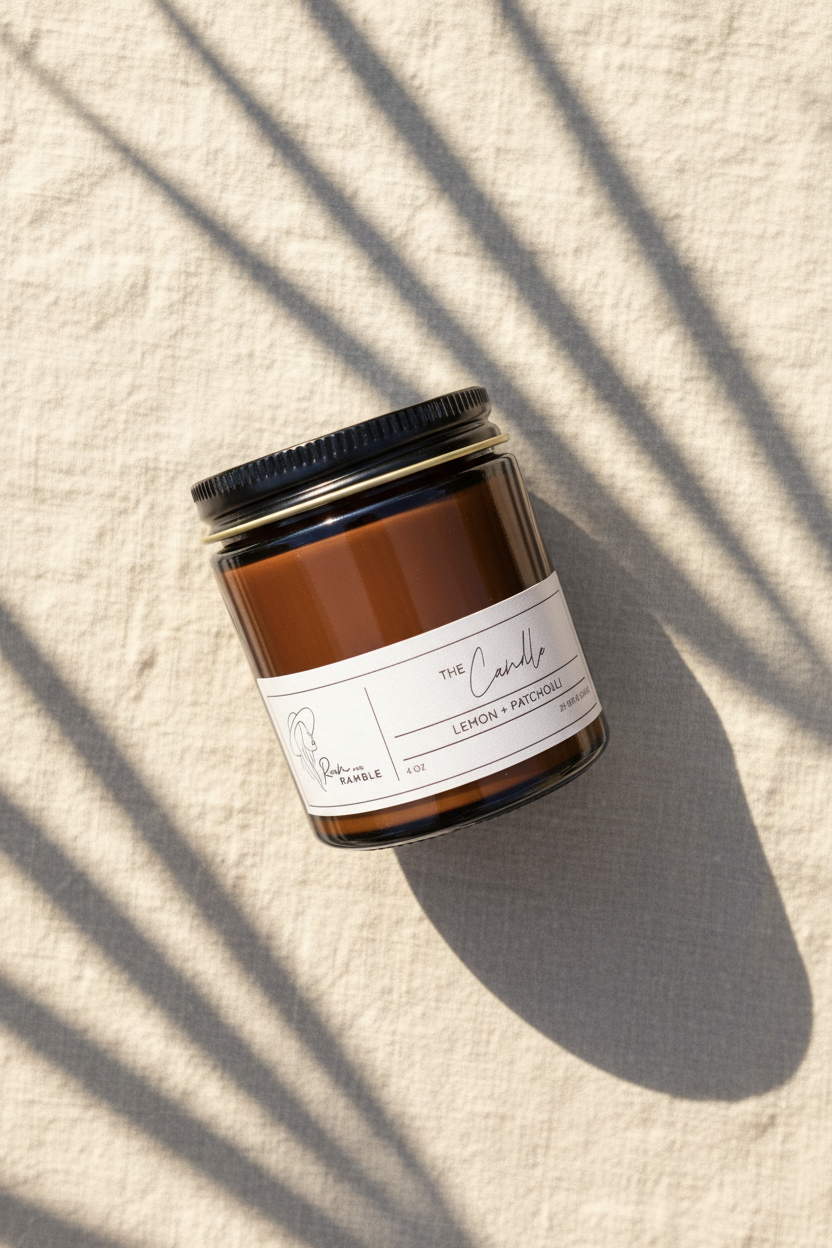 Lemon + Patchouli 20 Hr Soy Candle – Clean, Bright, and Earthy