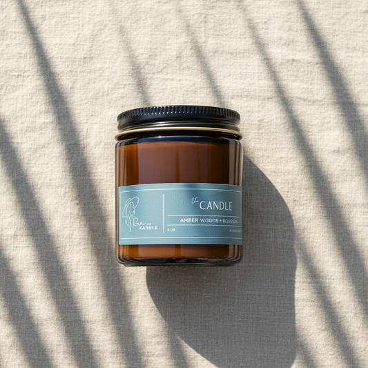 Amber Woods + Bourbon 20HR Soy Candle – Rich, Warm, and Comforting