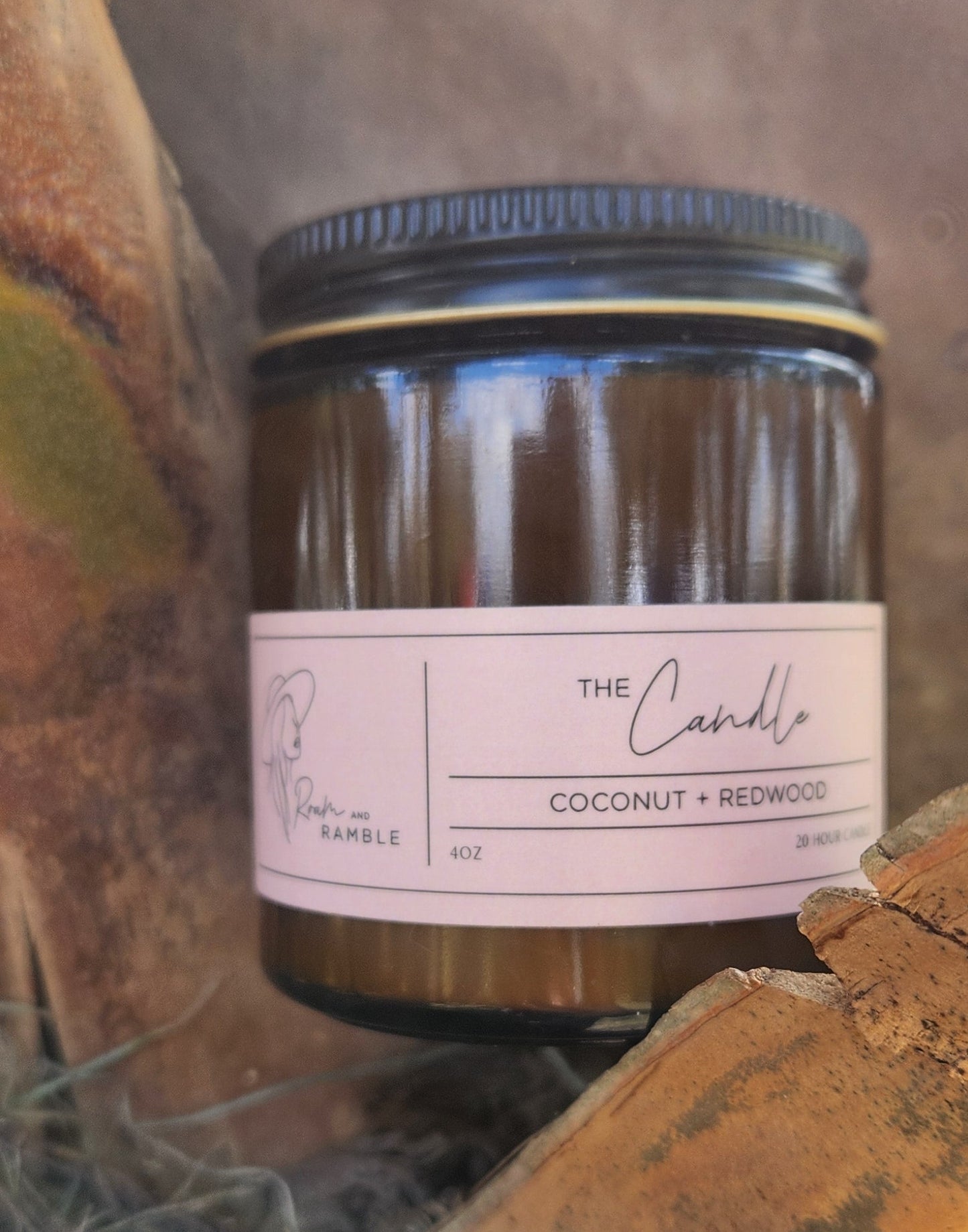 Coconut + Redwood 20HR Soy Candle – Warm, Woody, and Refreshing