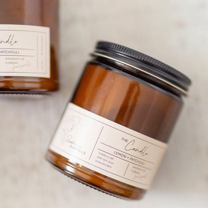 Hand-poured Lemon + Patchouli soy candle